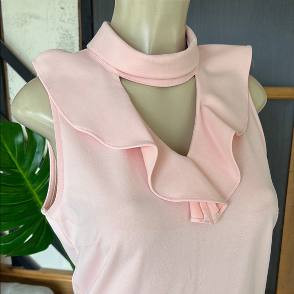 🩷Spense Pink Ruffled Halter Mini Dress size 8 New - Picture 3 of 10